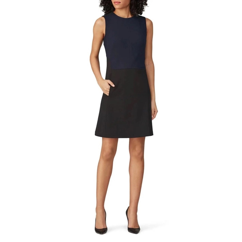 KF/KaufmanFranco Exposed Zipper Colorblock Sleeveless Dress Navy & Black‎ size 6